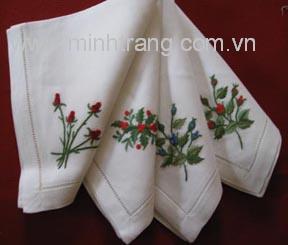 Khăn Ăn Thêu Hoa Hồng
