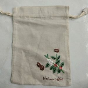 Túi Rút Thêu Coffee